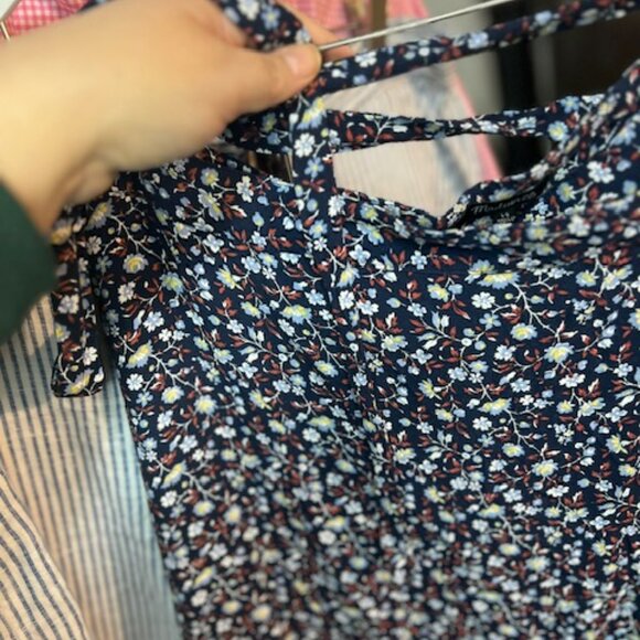 Madewell Floral Midi Skirt - Navy and White - Picture 6 of 10